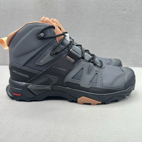 Salomon X Ultra Mid 4 GTX Womens Size 8 Hiking Boots Gray Mocha Mousse Outdoor - Picture 1 of 8
